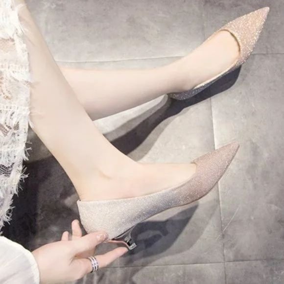 gradient fashion shoes wine glass mid heel - Picture 3 of 4